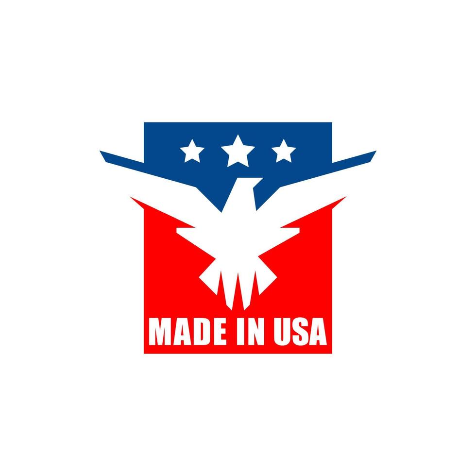 Made In USA logo for use on product packaging and corporate advertising. Unlimited use per brand, including multiple products with same brand name. vector