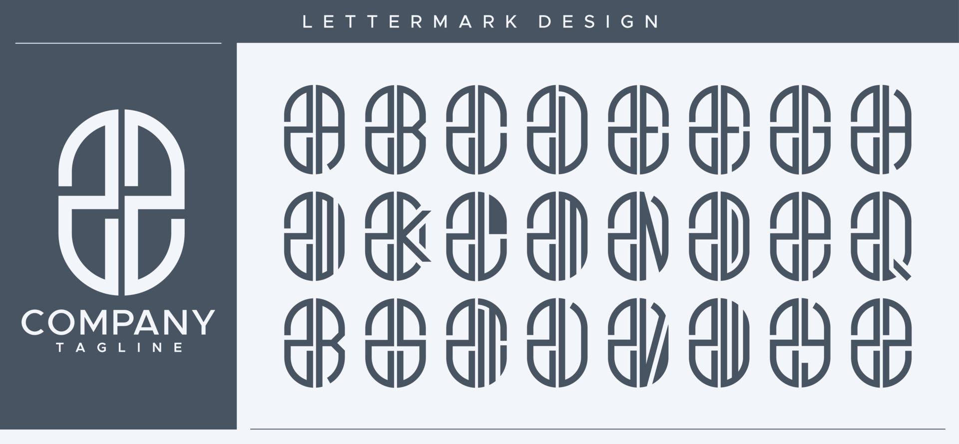 Abstract tube letter Z logo design. Modern line capsule ZZ Z letter logo vector template.