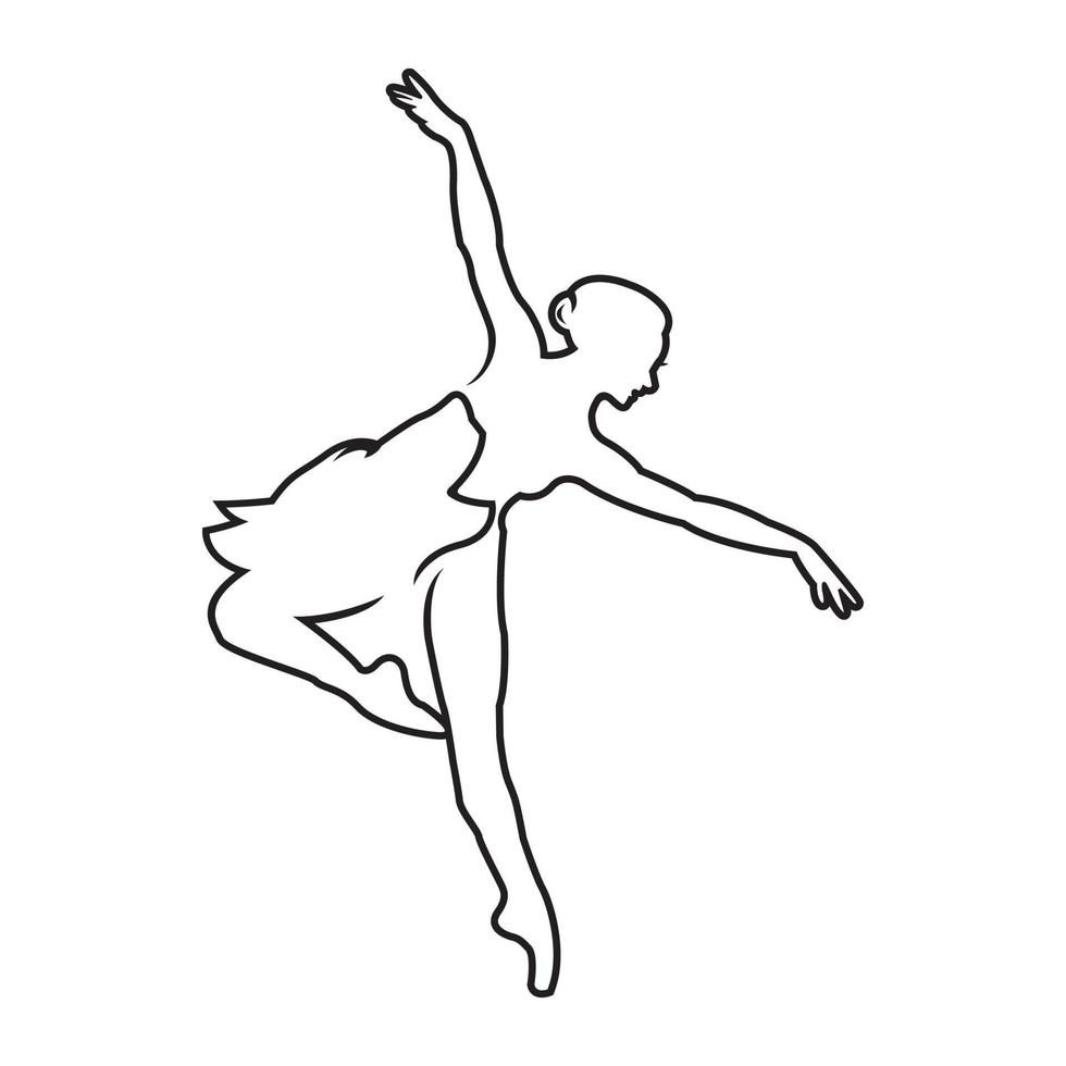 ilustración vectorial de ballet clásico, bailarina de ballet figura vector