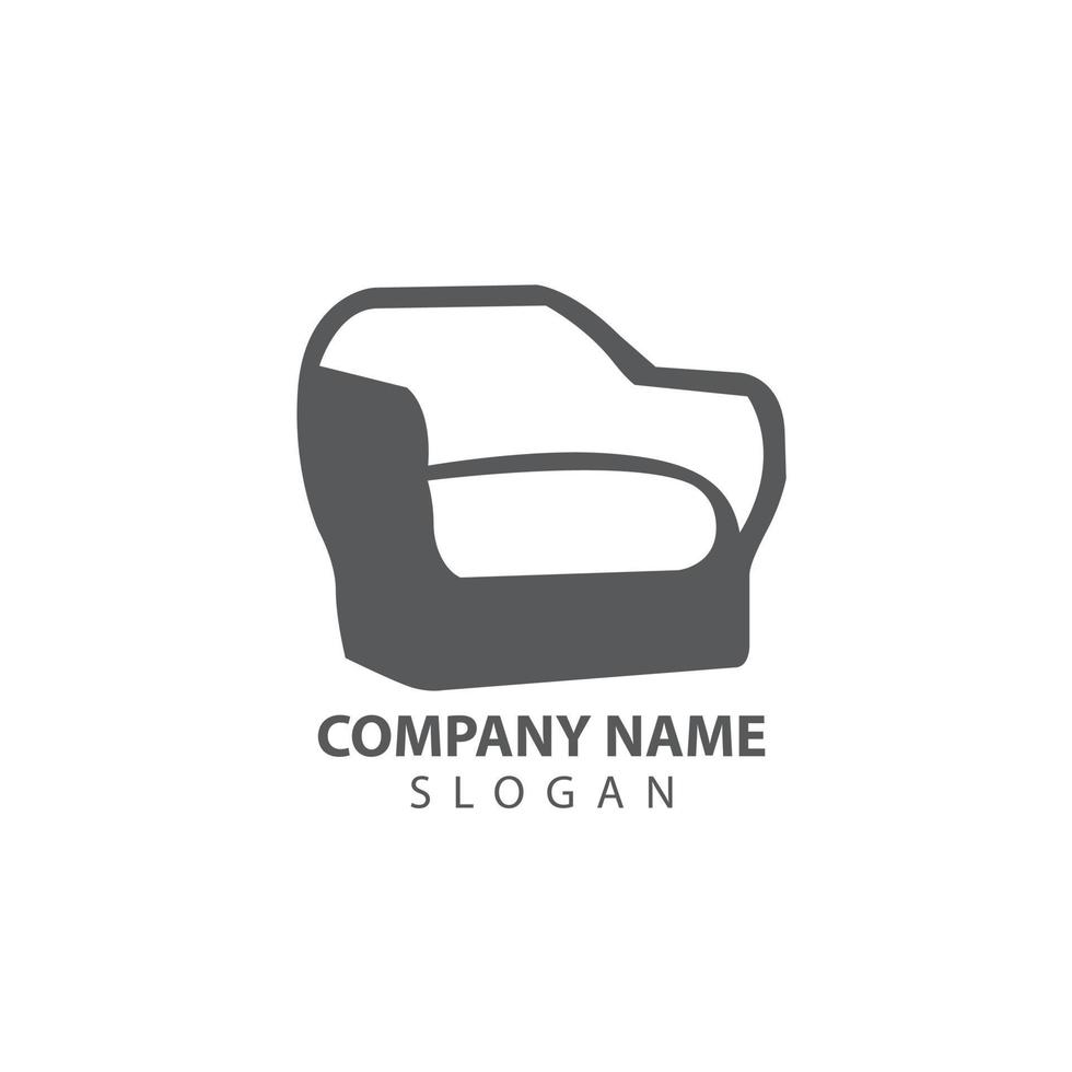 Abstract furniture logo design concept. Symbol and icon of chairs, sofas, tables, and home furnishings. vector