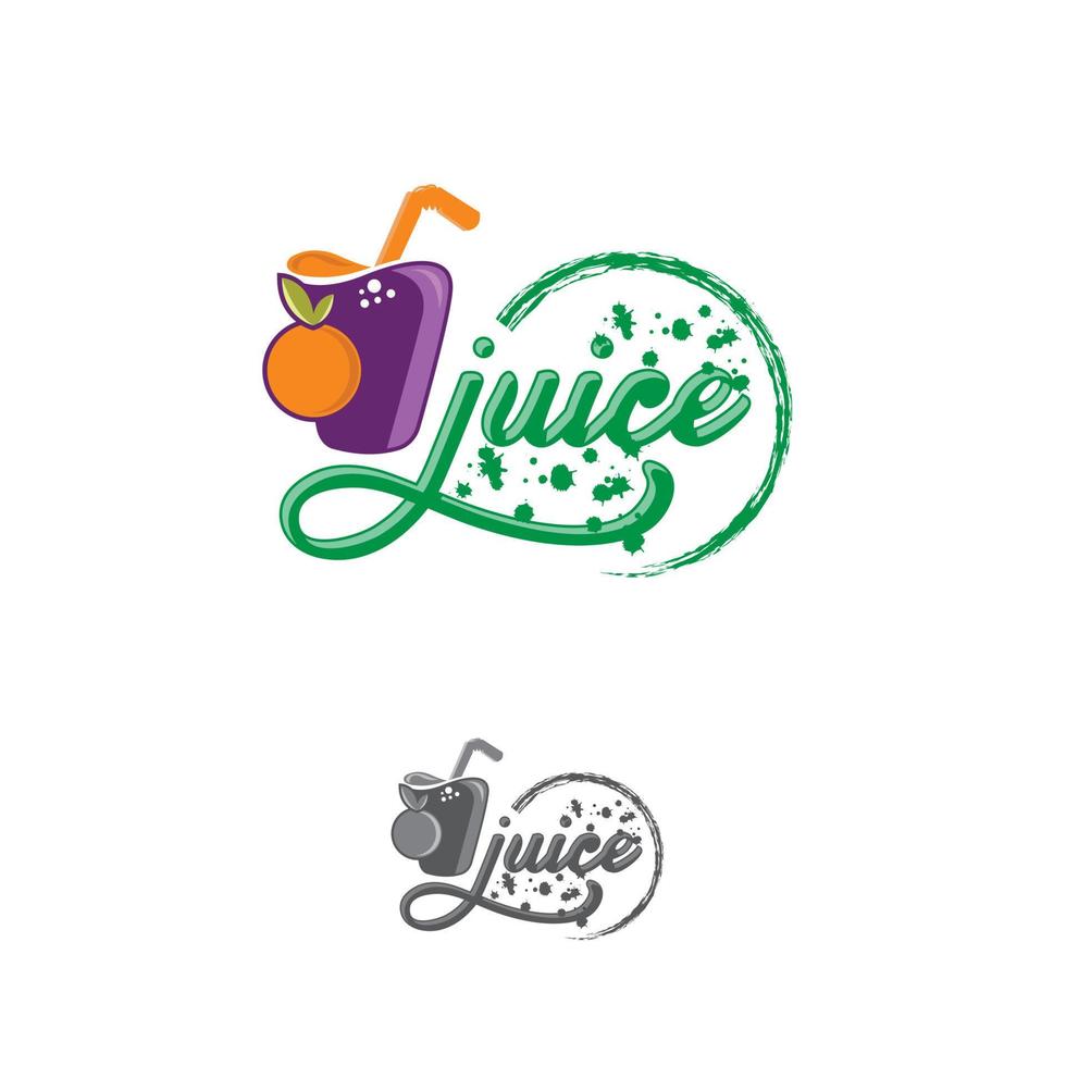 Fresco jugo logo emblema brillante chapoteo brillante pegatinas, orgánico emblemas pancartas etiquetas vector