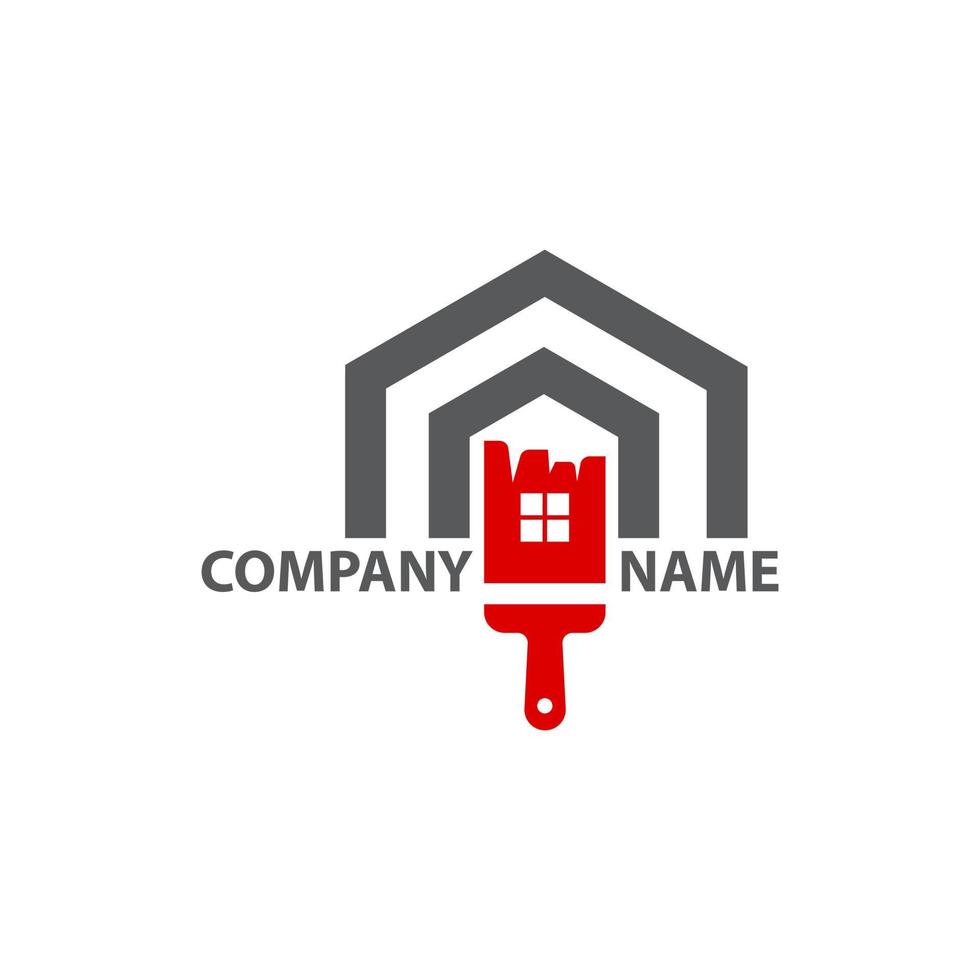 colorful paint house logo design vector, House Paint Logo Design Concept Vector, Home House Painting Service Coloring Logo. vector