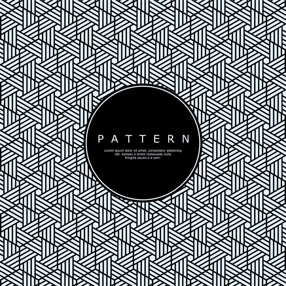 Black and white hexagon lens abstract pattern design. Modern line pattern design. vector