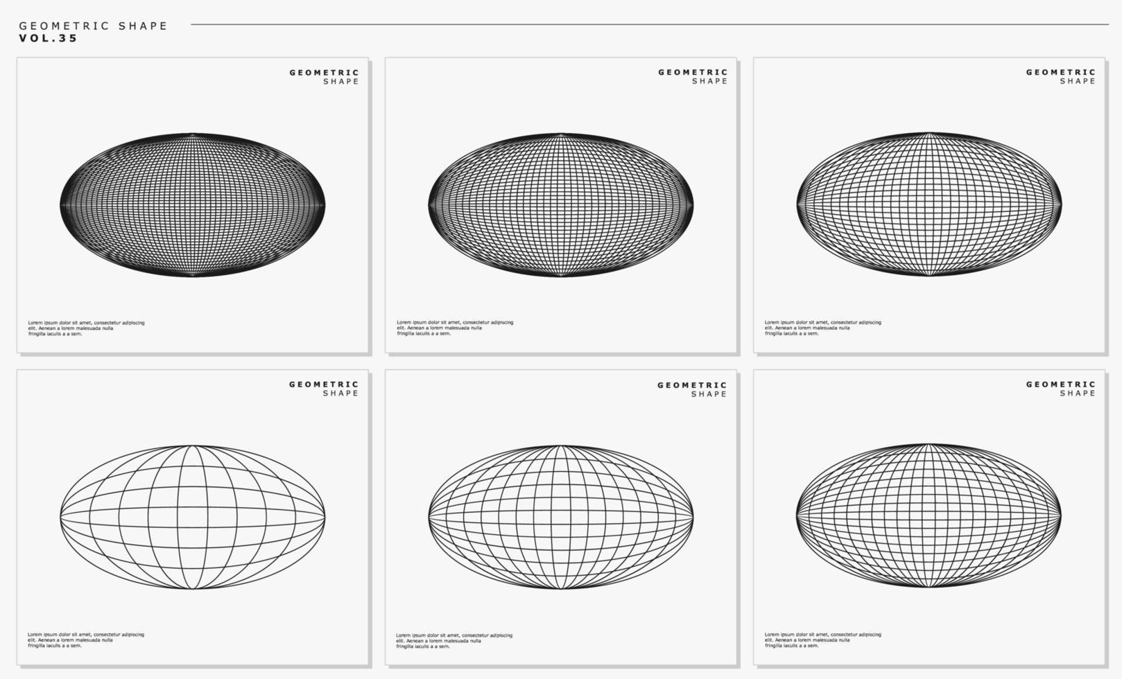 Modern oval line globe logo design template. Abstract earth line logo graphic set. vector