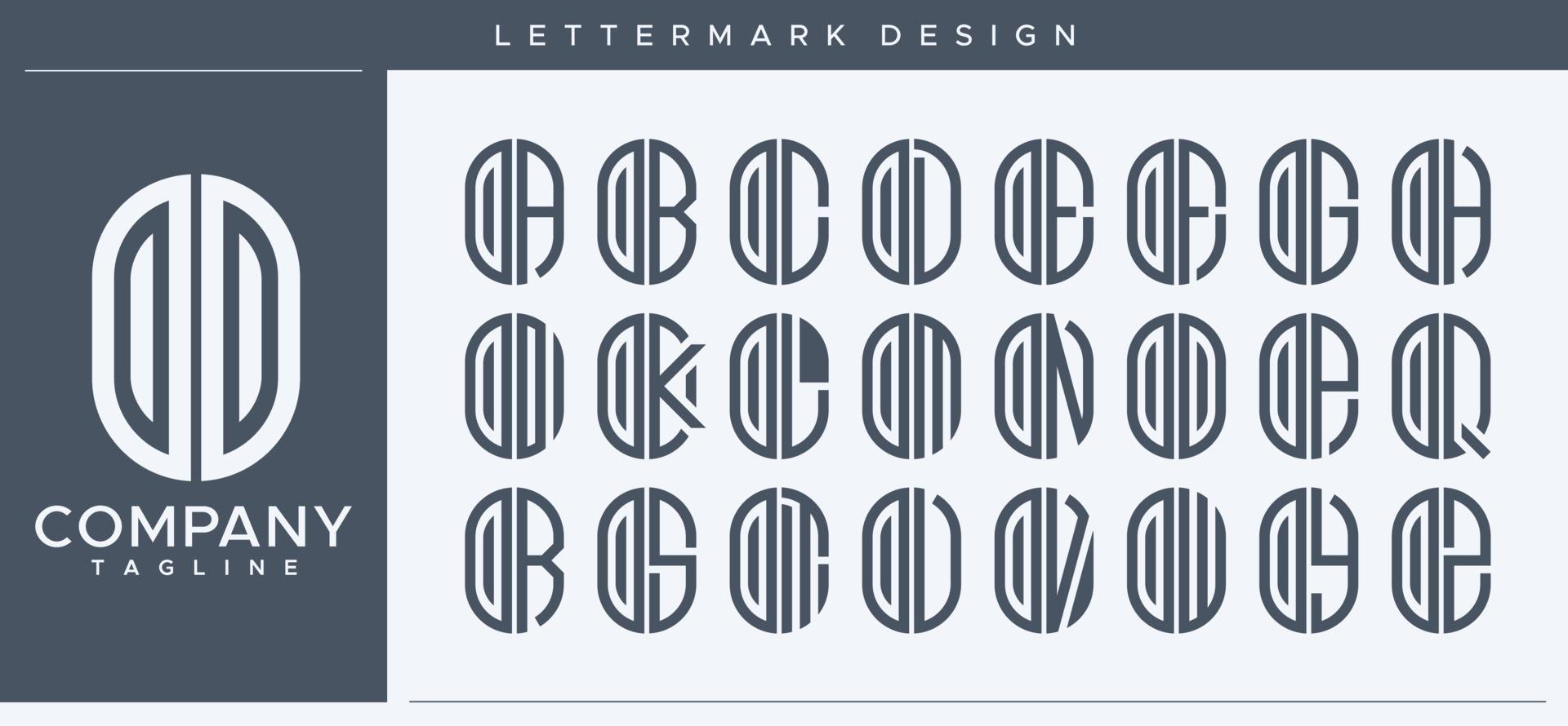 resumen tubo letra o logo diseño. moderno línea cápsula oo o letra logo vector modelo.