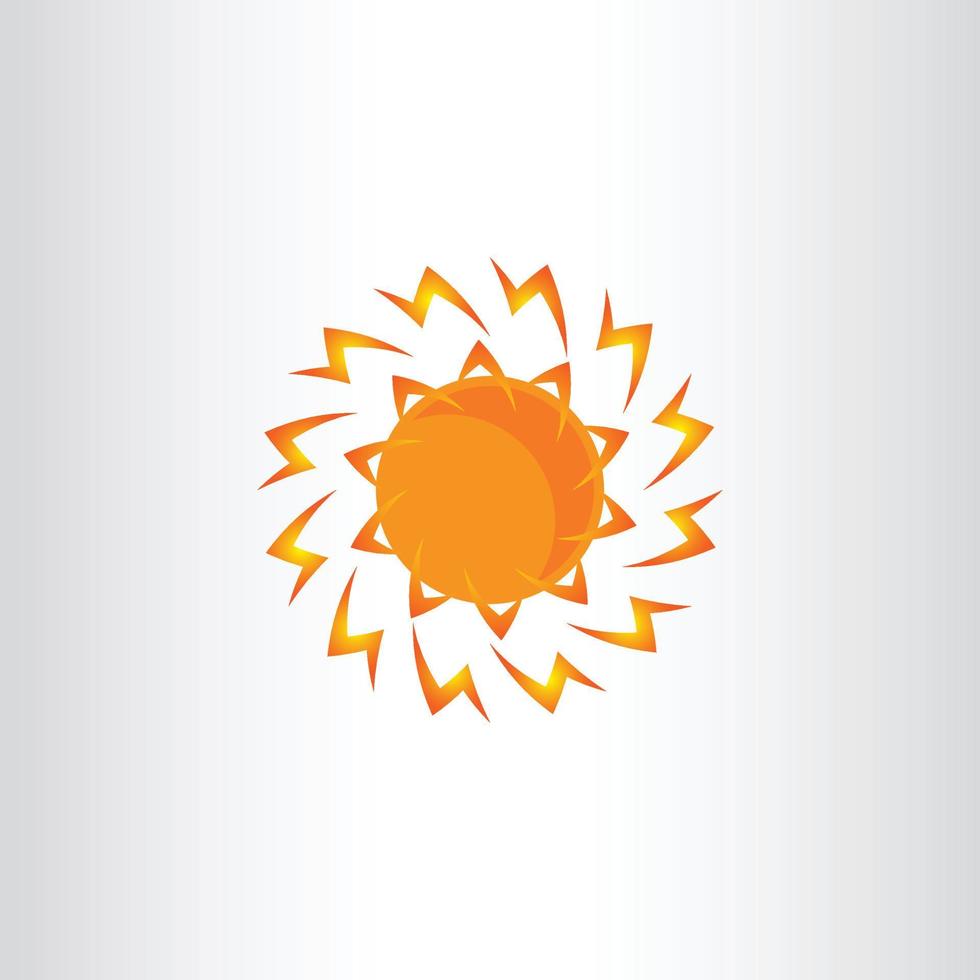 sol vector aislado diseño de icono de verano. símbolo del sol amarillo vectorial