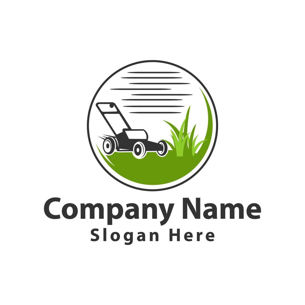 Lawn Mower Logo Vector Icon Illustration,Lawn Care Services Vector Logo