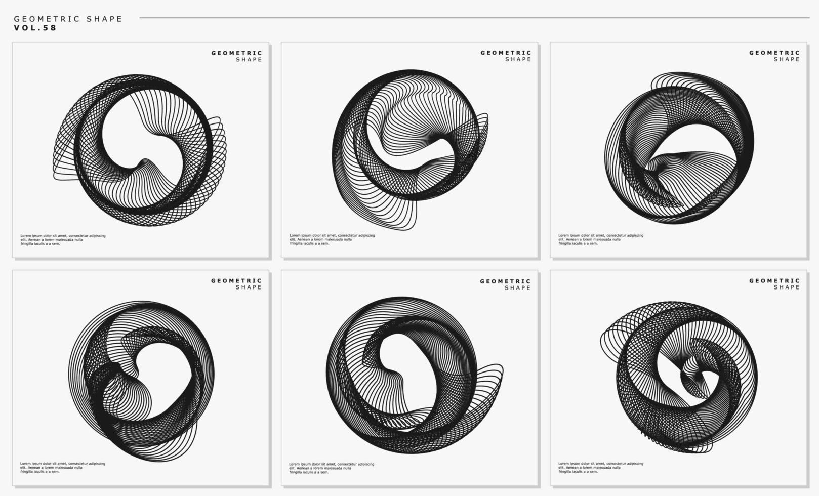 Modern sound wave circle logo design template set. Technology dynamic line art design. vector