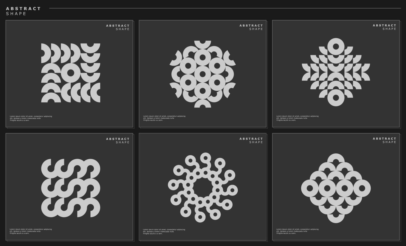 Digital line circle abstract design template. Modern geometric dots logo vector set.