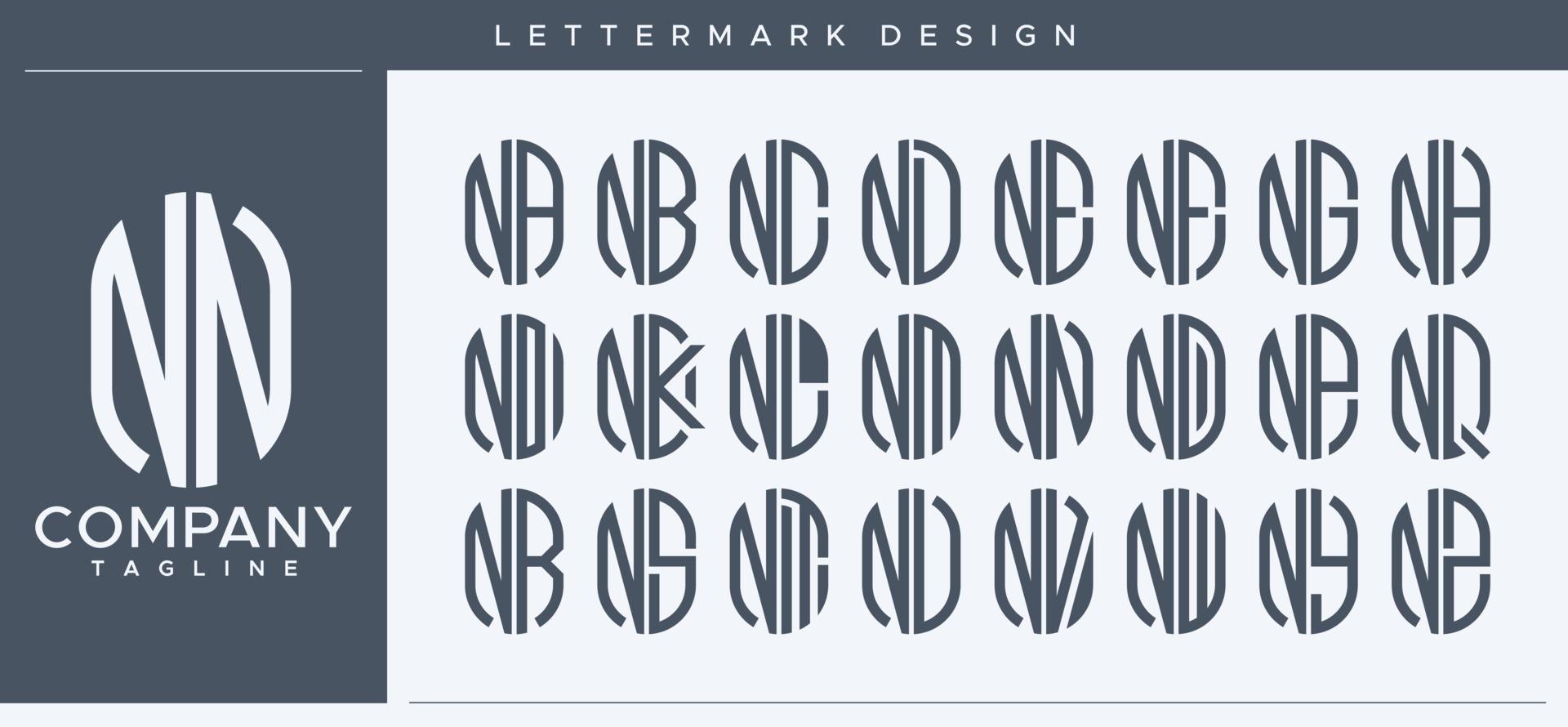 Abstract tube letter N logo design. Modern line capsule NN N letter logo vector template.