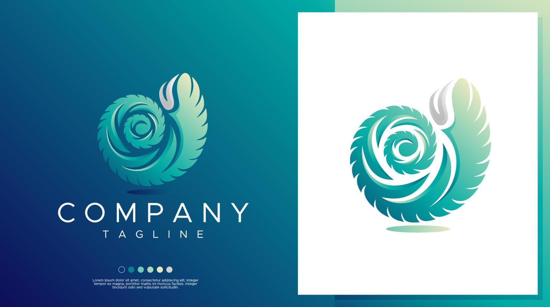 Gradient modern sea oyster logo design template. Simple shell fish logo. vector