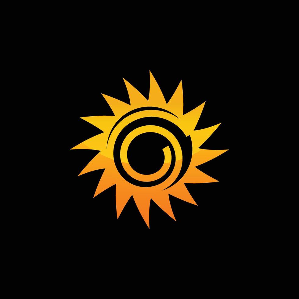 Sun Vector isolated summer icon design. Vector yellow sun symbol