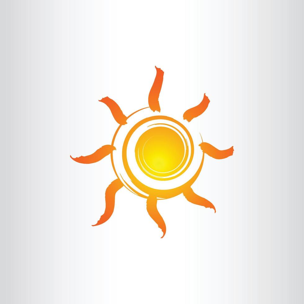 sol vector aislado diseño de icono de verano. símbolo del sol amarillo vectorial