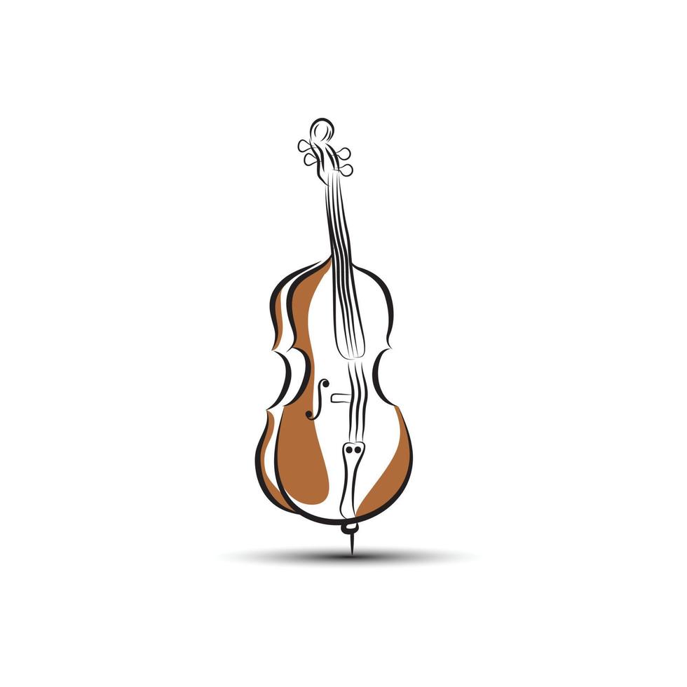 Cello vector illustration isolated on white background