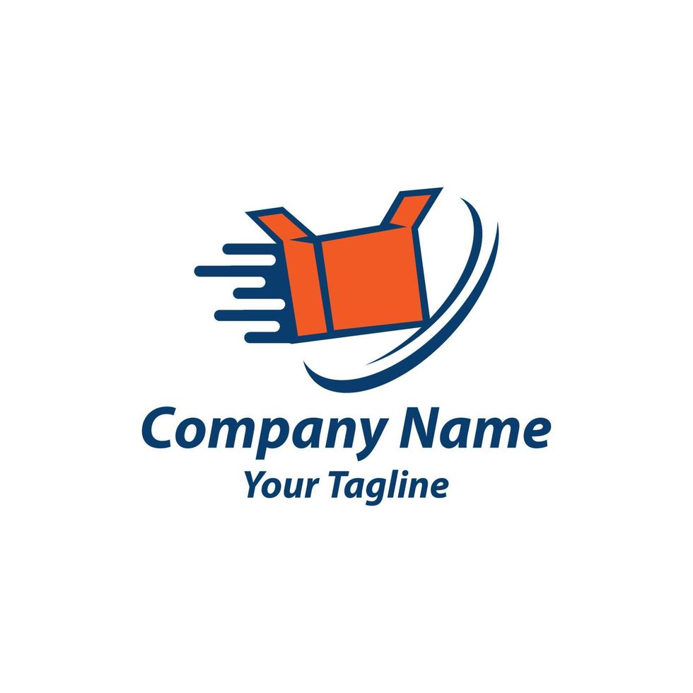 Moving Box Fast Box Logo Design Template,Speed Box Icon Logo Design Element. vector