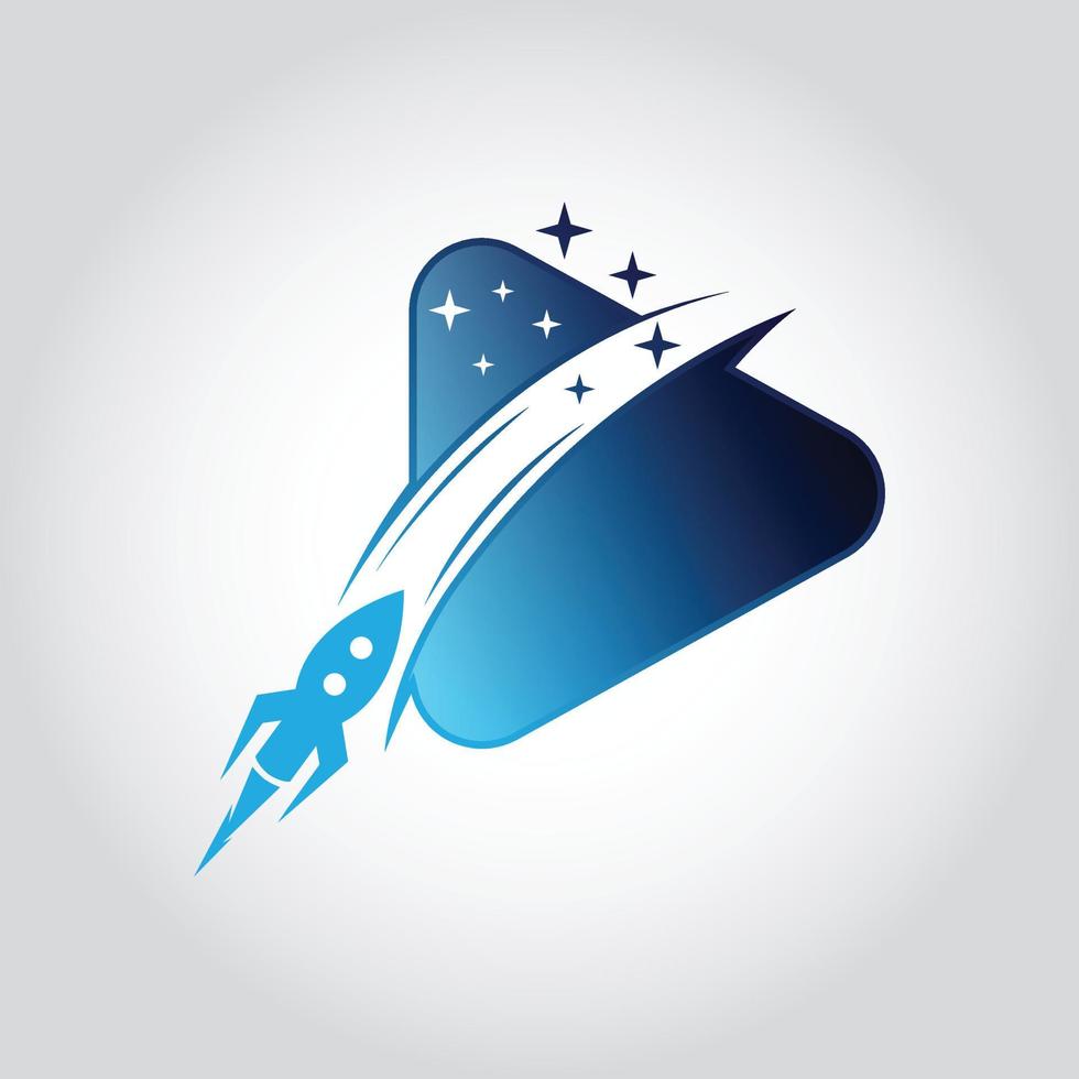 Rocket ship in a flat style.Vector illustration with flying rocket vector