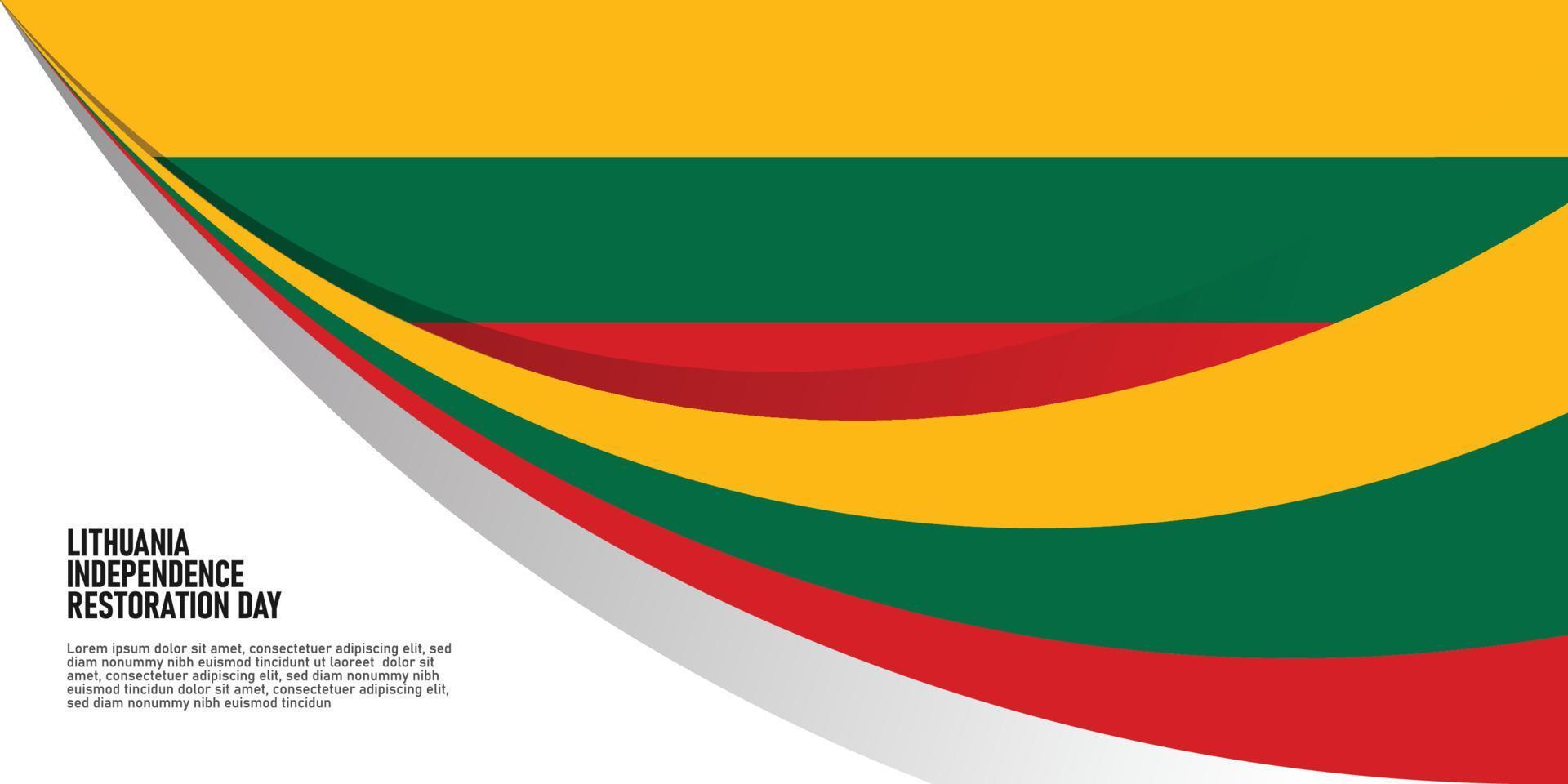 Lithuania independence restoration day background. vector