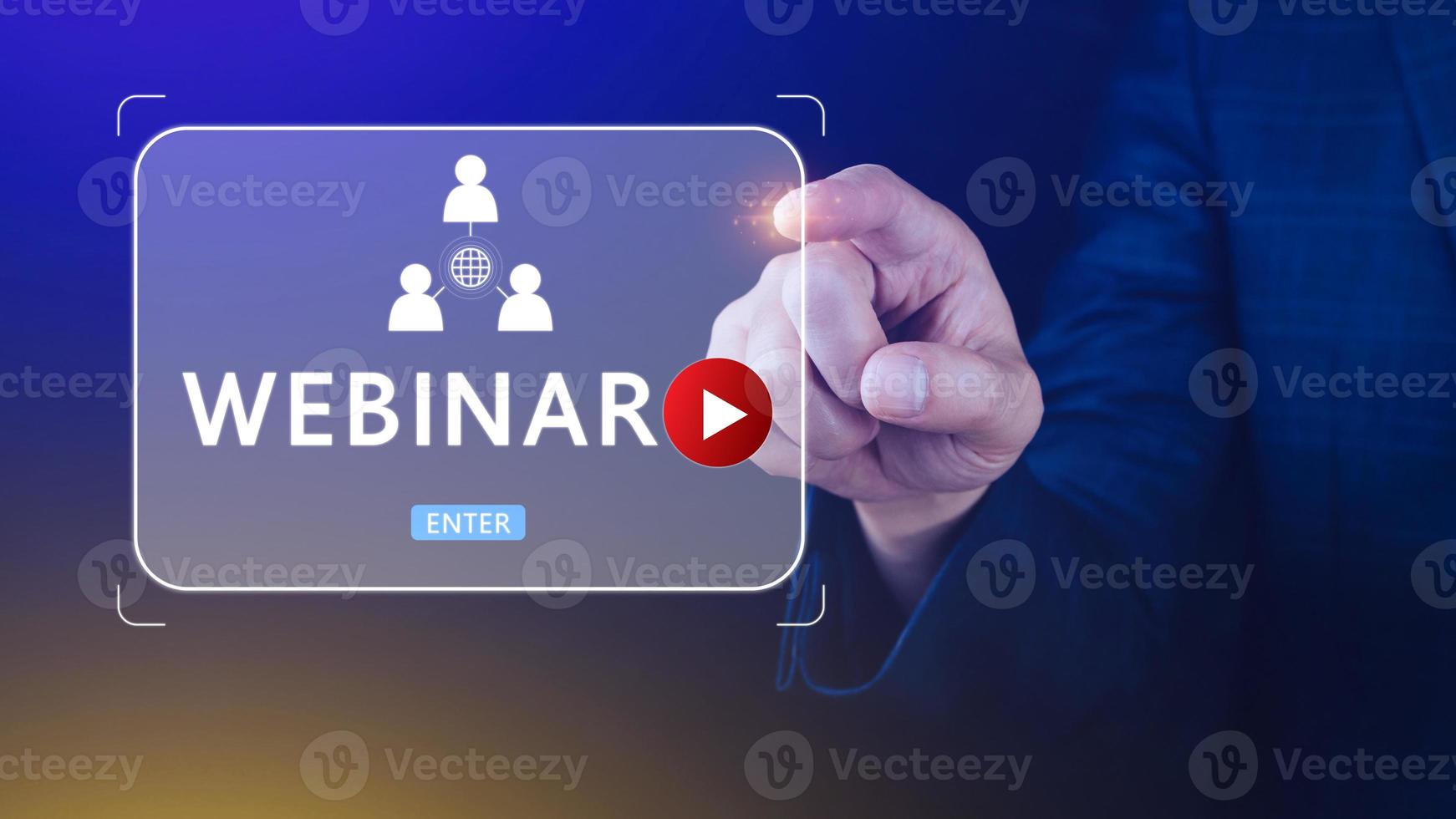 Businessman using with Webinar E-business Browsing Connection, online technology webcast, online education, Communication technology on web. elearning photo
