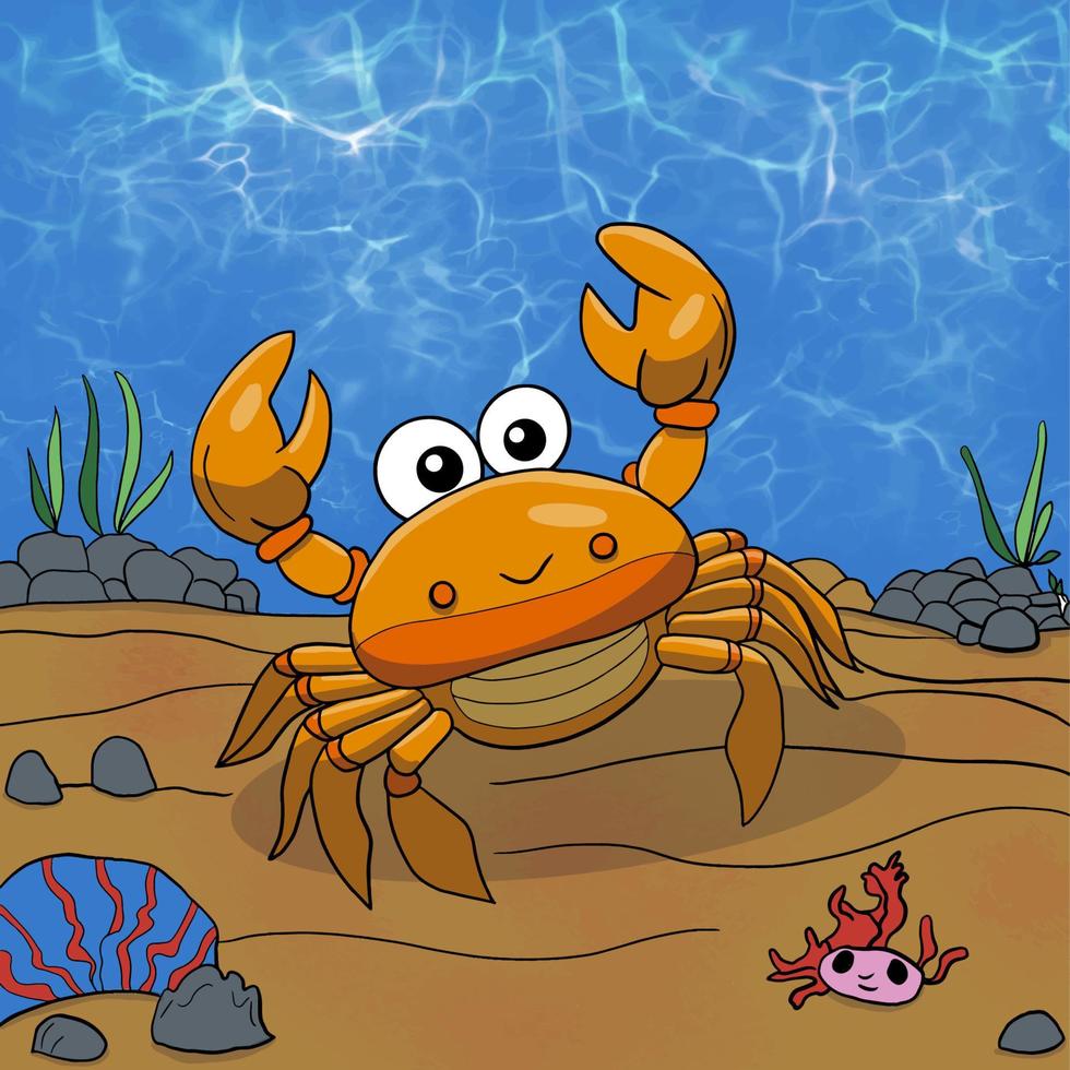 crab in the sea vector