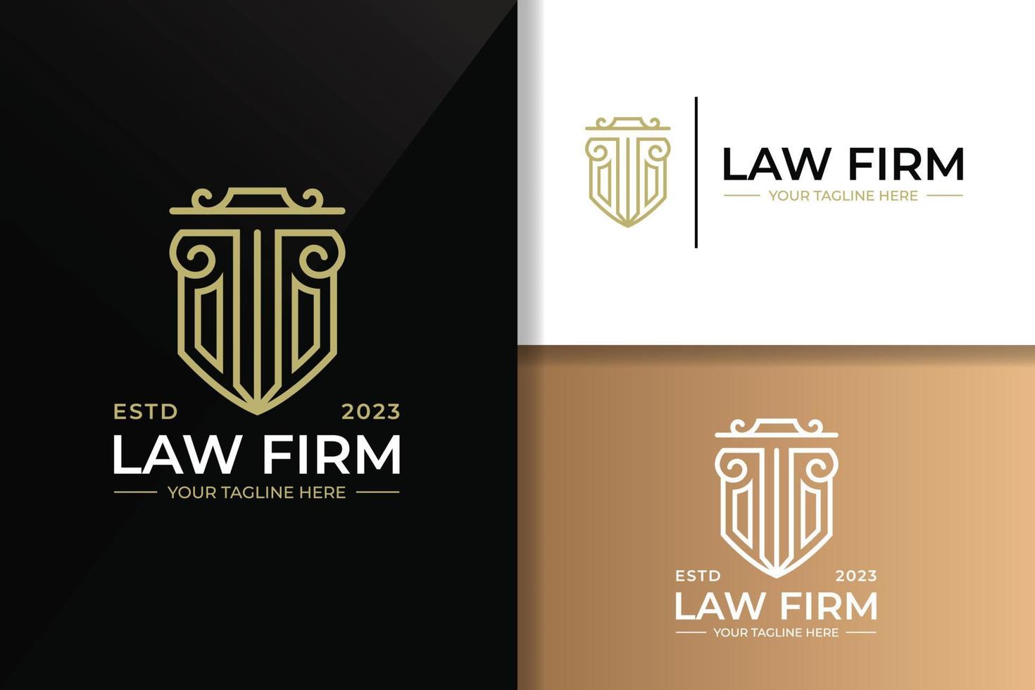 Vintage Law Firm Line Art Logo and Icon Template Editable vector