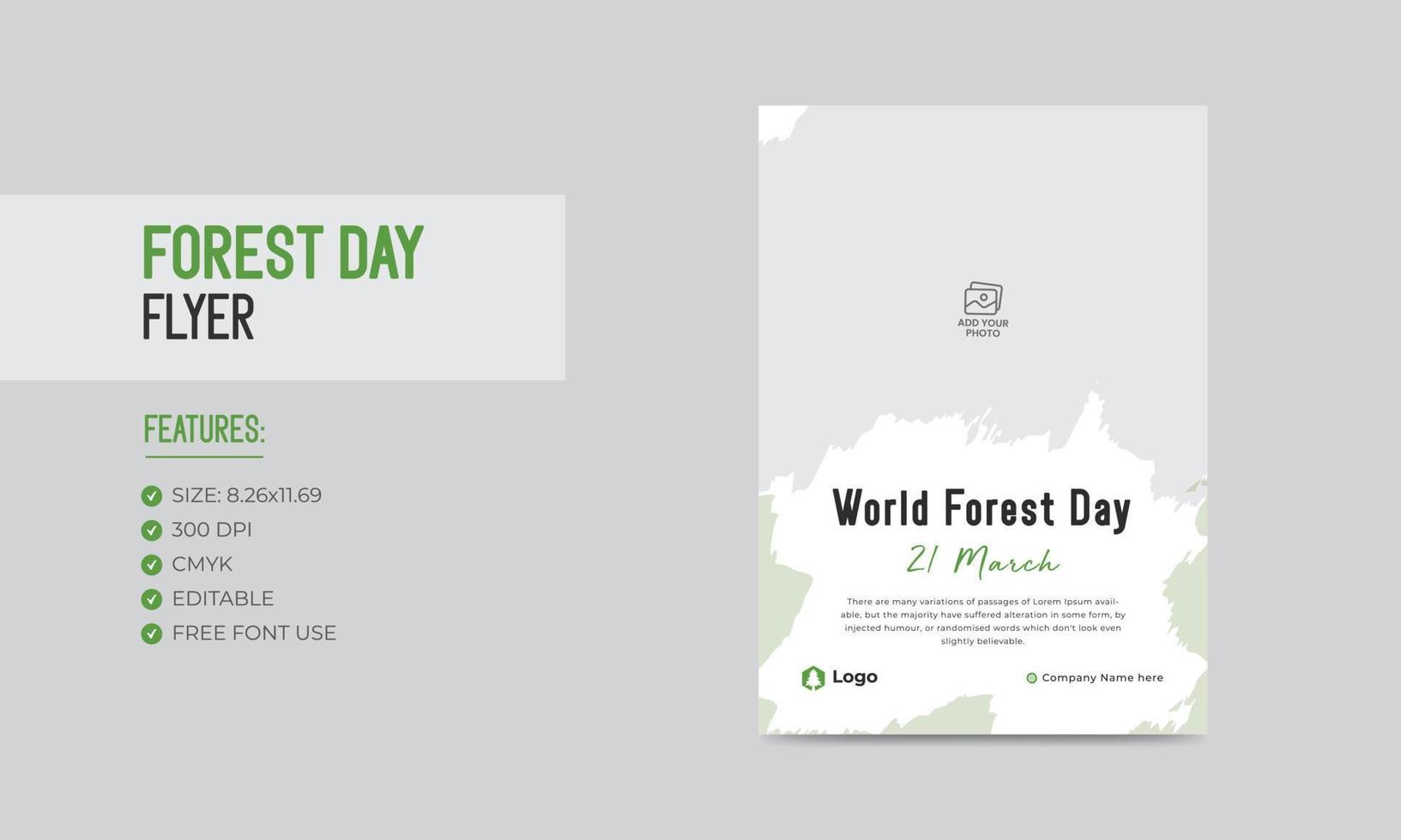 World forest day flyer template nature forest poster design vector