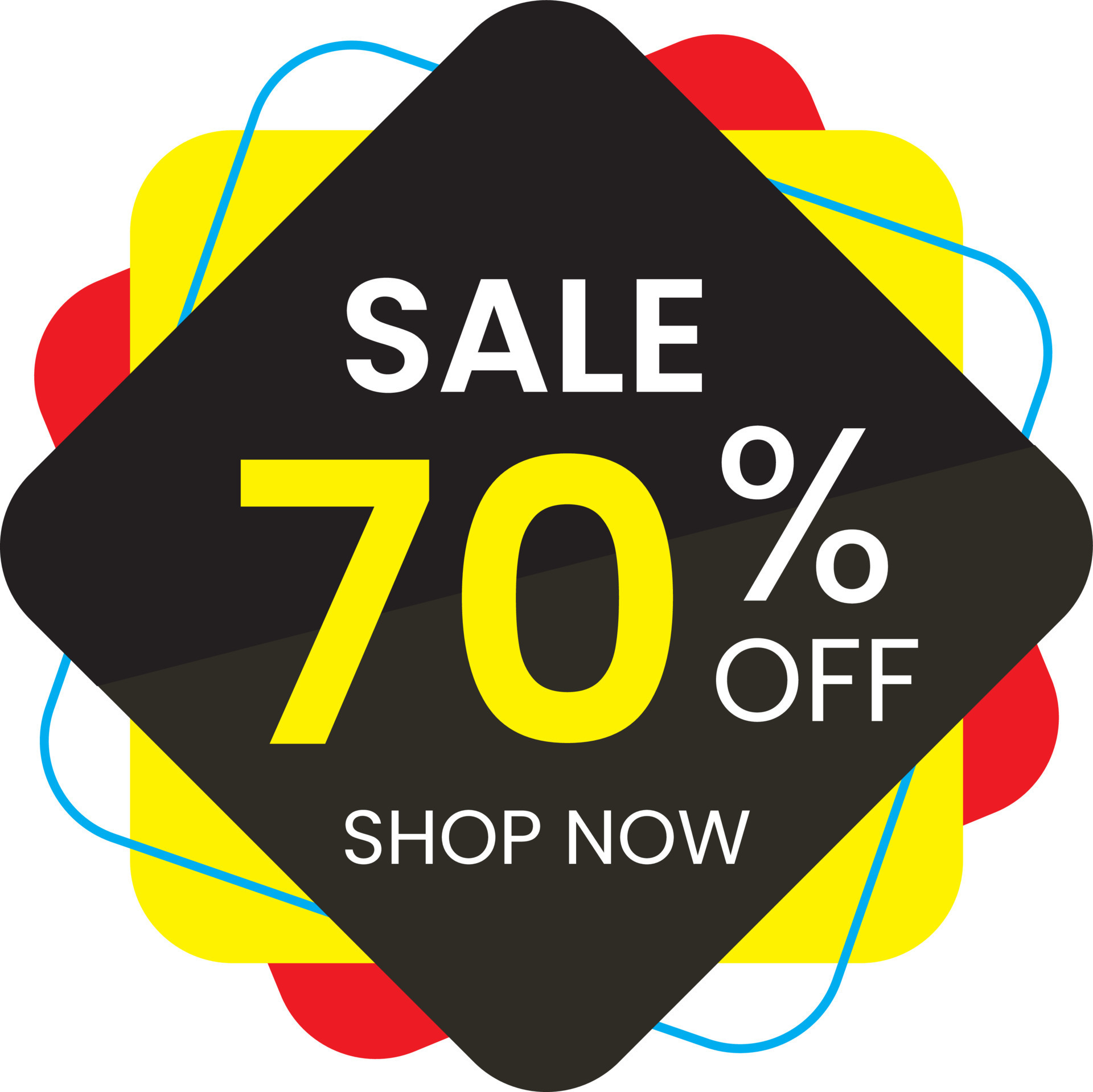 70 percent off, Discount stickers set for shop, Free Vector 20336617 ...