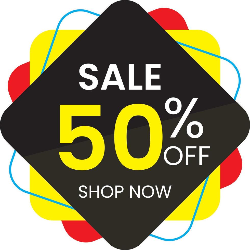 50 percent off, Discount stickers set for shop, Free Vector
