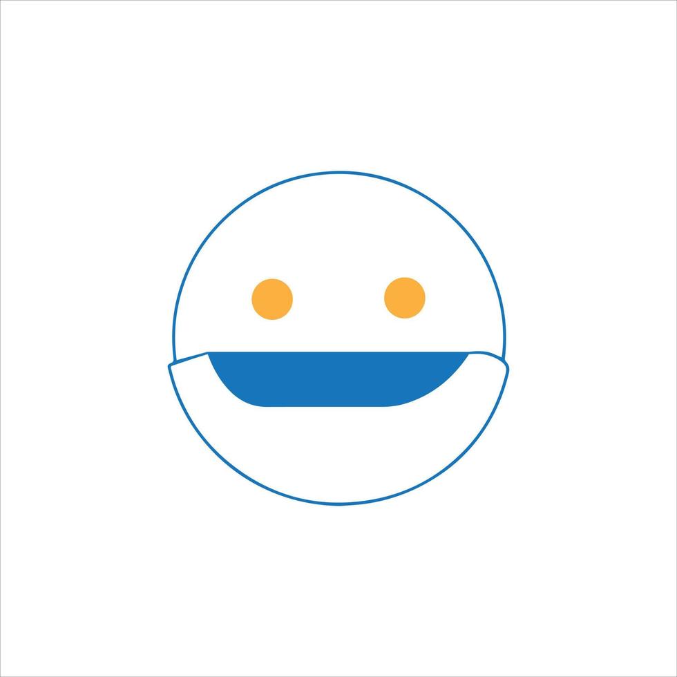 cara emoji contorno icono logo diseño vector
