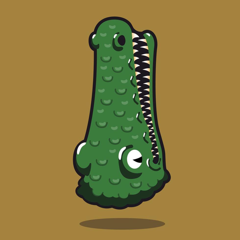 cartoon crocodile head isolated on flat background vector