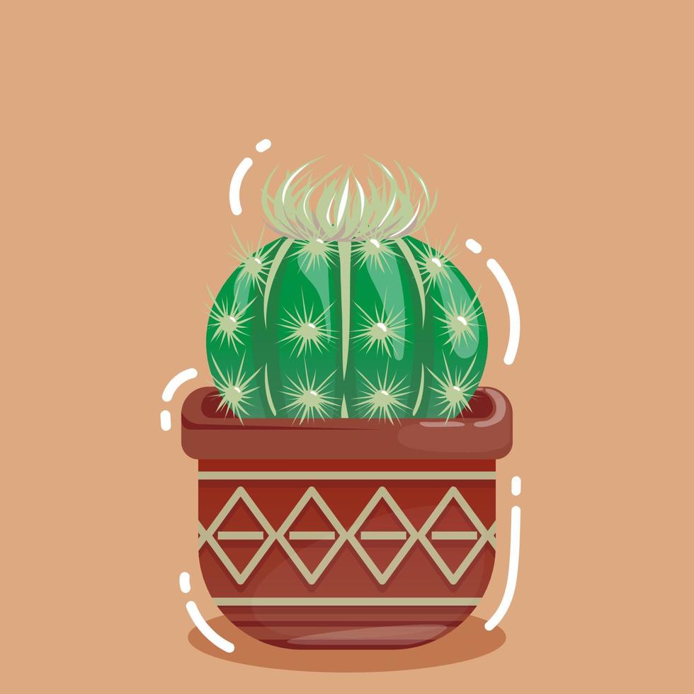 linda pequeño cactus dentro un maceta en dibujos animados estilo vector