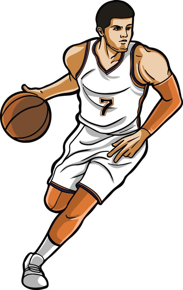 basketball player action illustration clip art collection vector