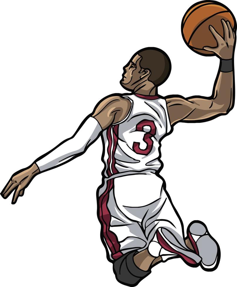 basketball player action illustration clip art collection vector