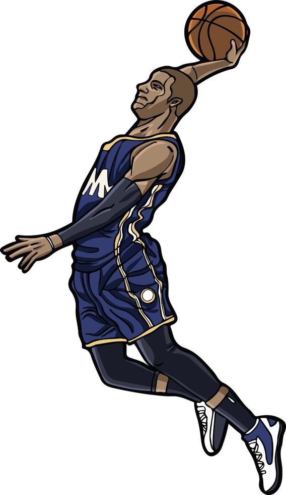 basketball player action illustration clip art collection vector