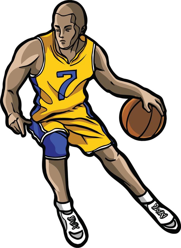 baloncesto jugador acción ilustración acortar Arte colección vector