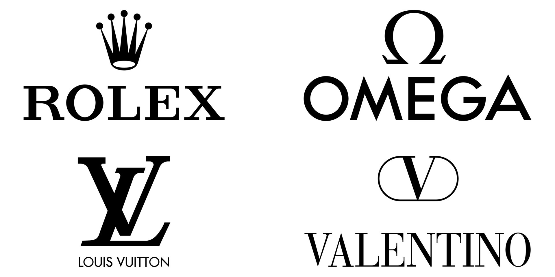 Popular luxury brands. Rolex, Omega, Louis Vuitton, Valentino. Vector  editorial 20337090 Vector Art at Vecteezy