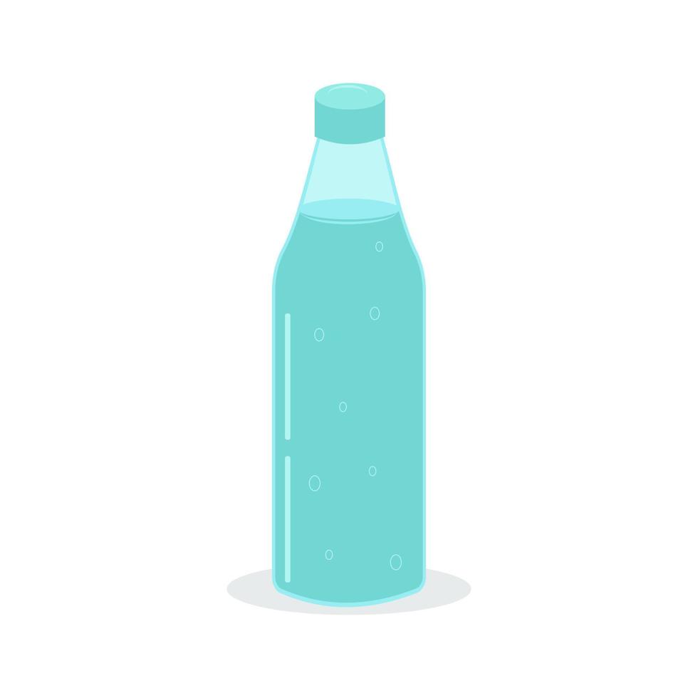 un botella de limpiar Fresco Bebiendo agua. plano estilo. vector ilustración.