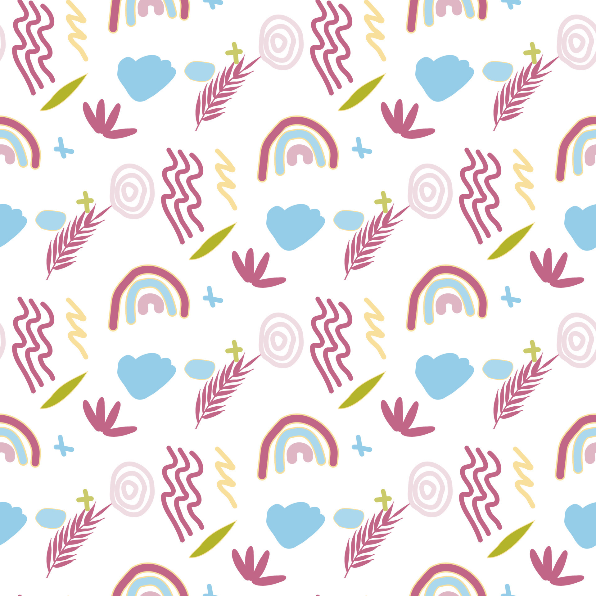 Pattern of abstract geometric shapes spring colors. Vector flat ...