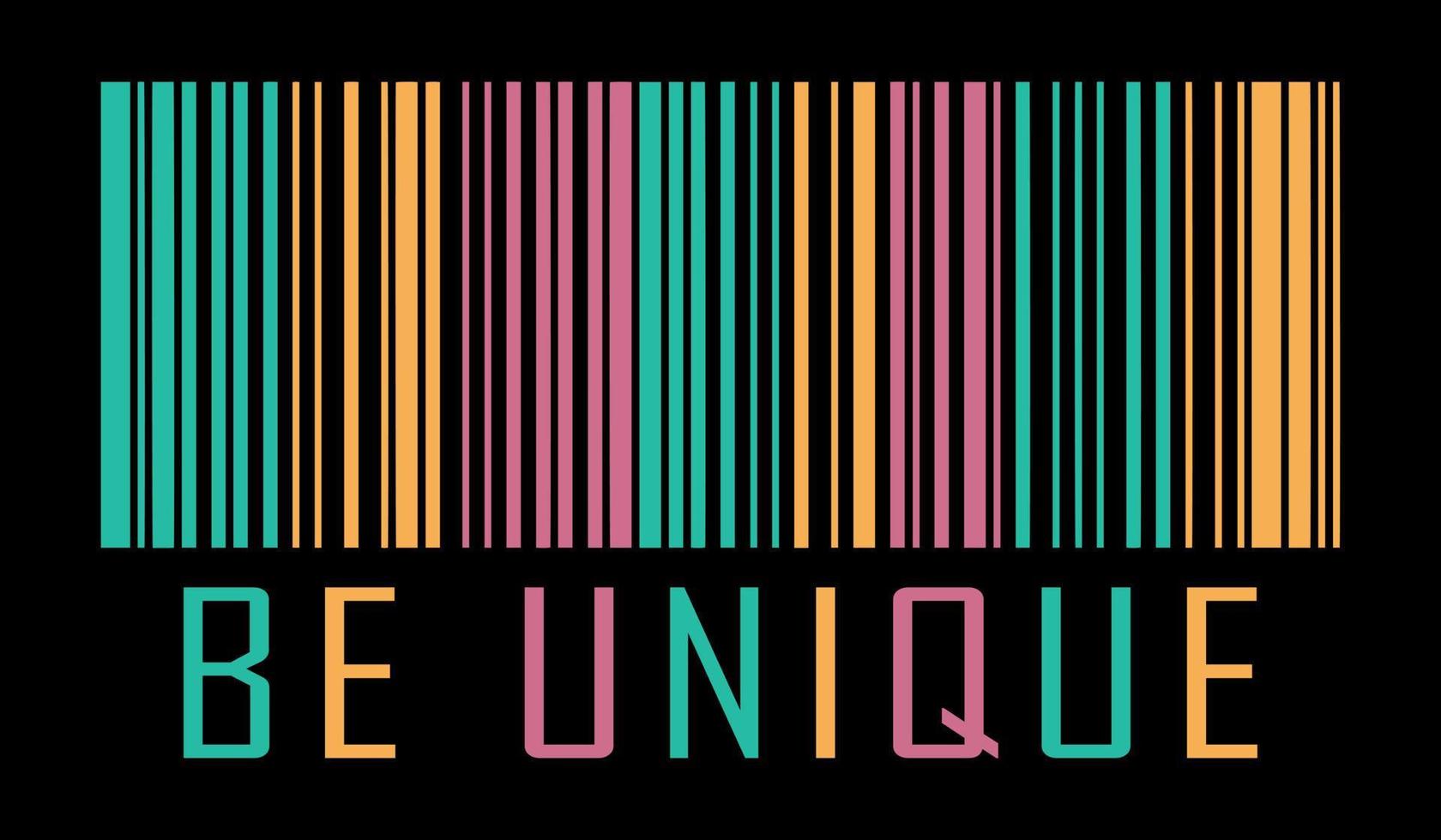 Barcode and Be unique text. vector