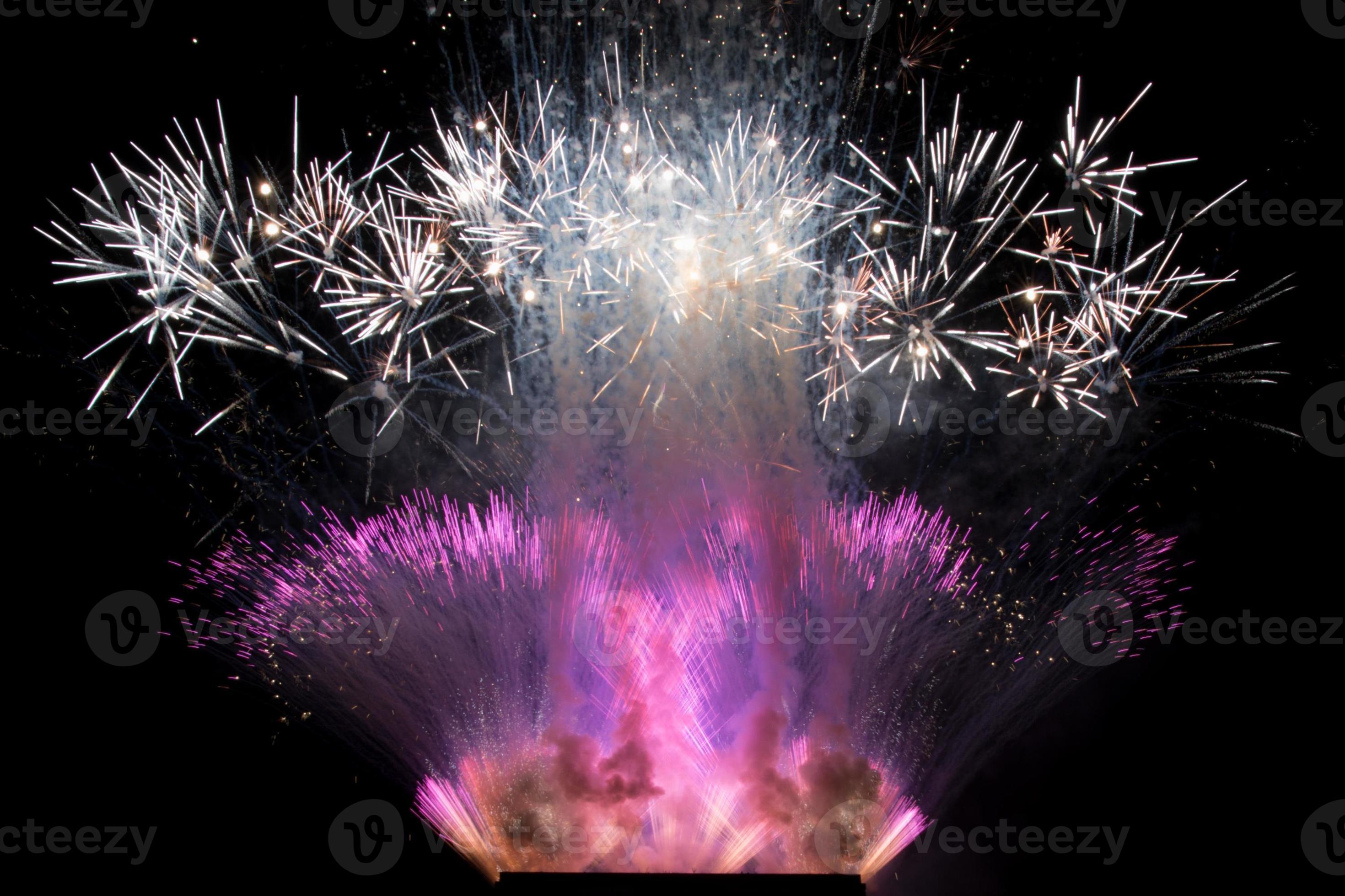 Happy new year fireworks on black background 20338549 Stock Photo at