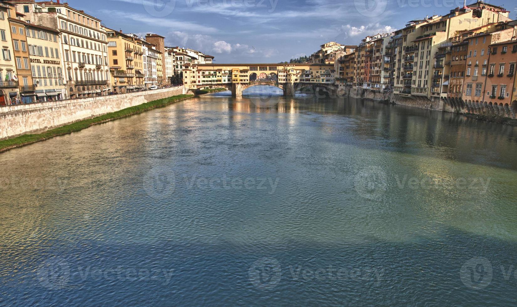 Florence Ponte Vecchio sunset view photo