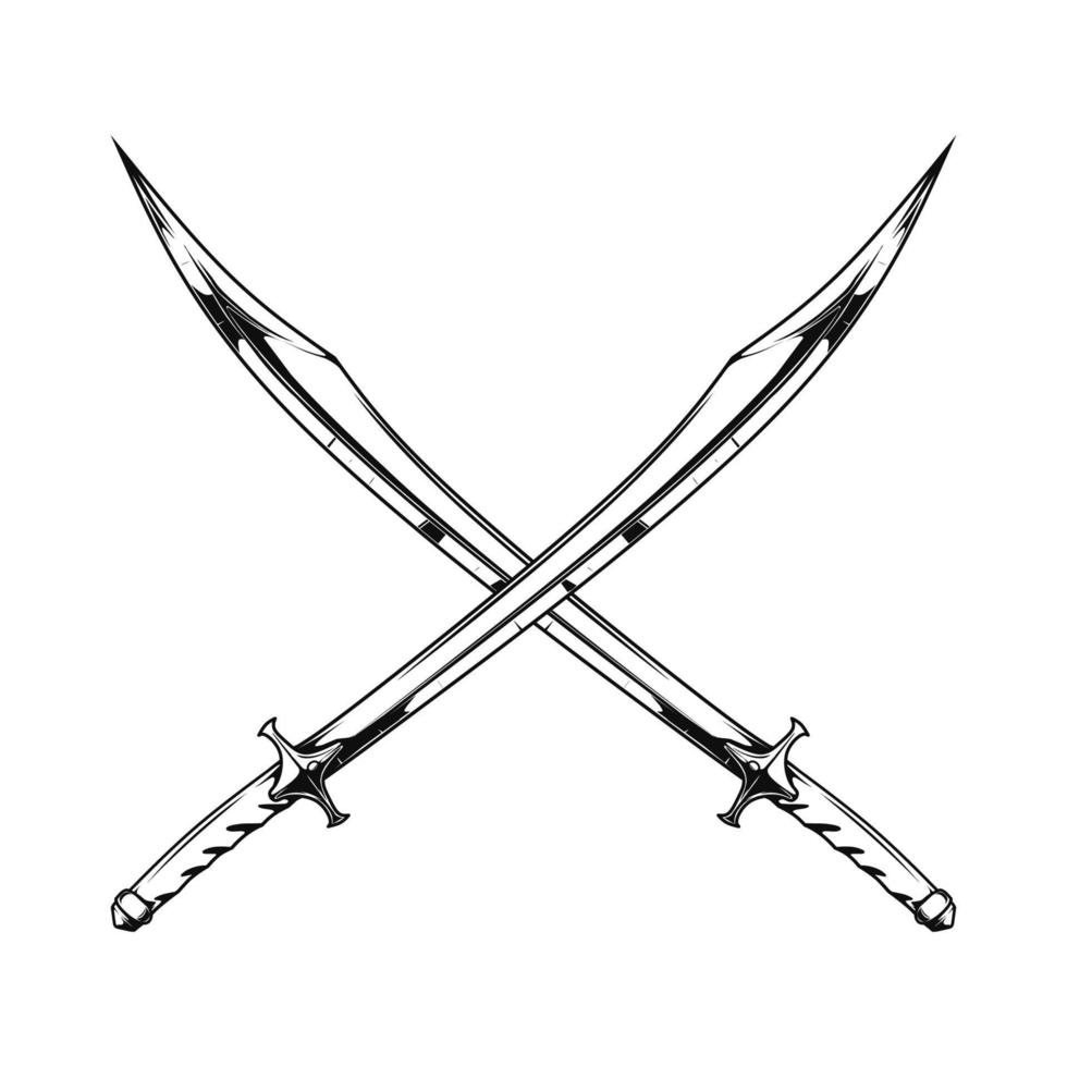 Arabic sword illustration vector