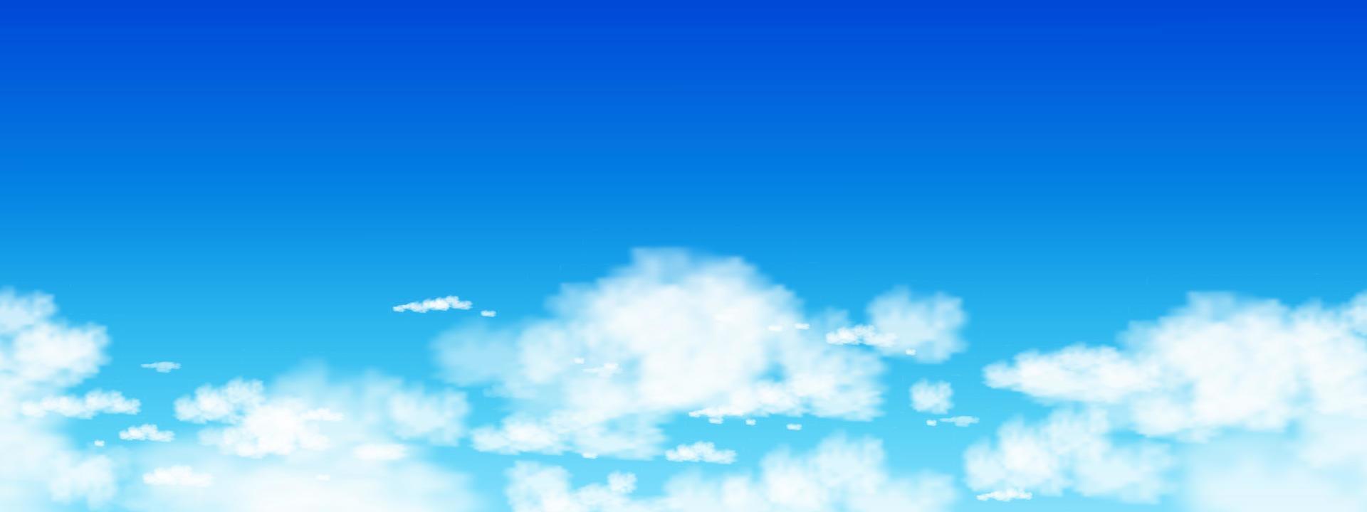 cielo azul transparente con fondo de nubes altoestratos, patrón de horizonte amplio de dibujos animados vectoriales del cielo natural con nubes cirros, concepto de toda la bandera estacional en el día soleado primavera y verano por la mañana vector