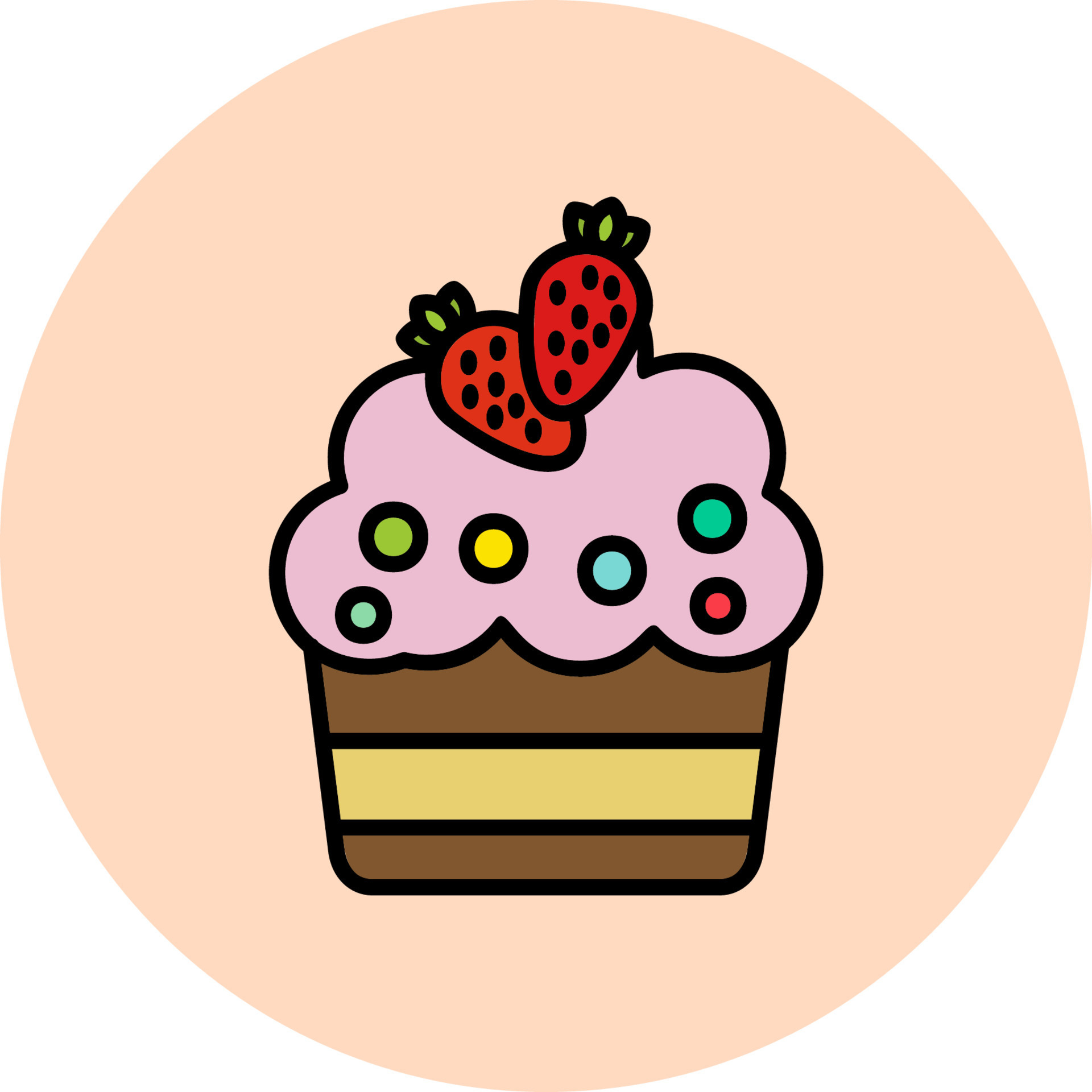 Strawberry Cake Vector Icon 20339424 Vector Art at Vecteezy