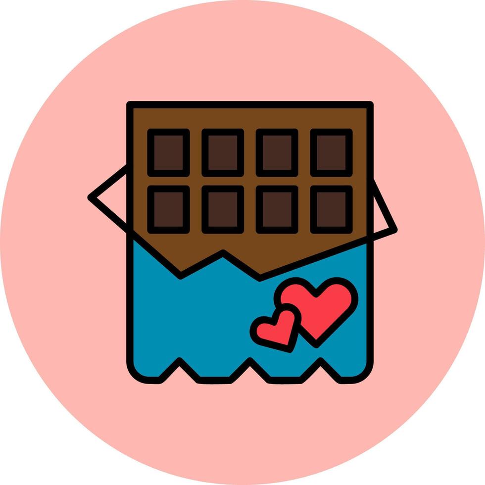 icono de vector de barra de chocolate