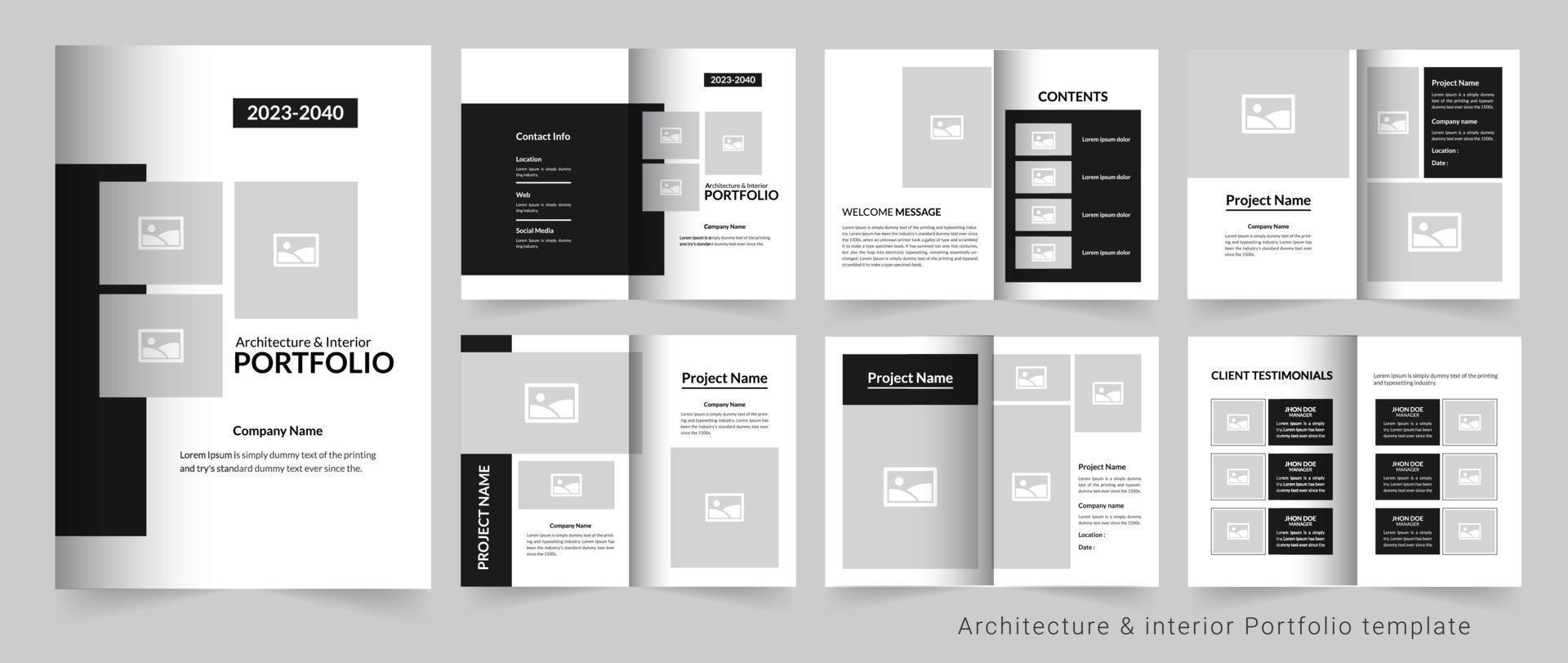 Portfolio design or architecture portfolio or interior portfolio vector