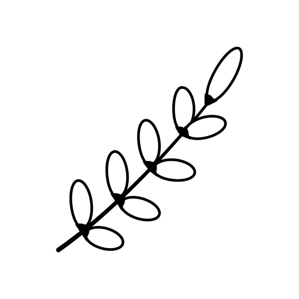 Hand drawn sketch leaf isolated on white background. Simple doodle style. vector