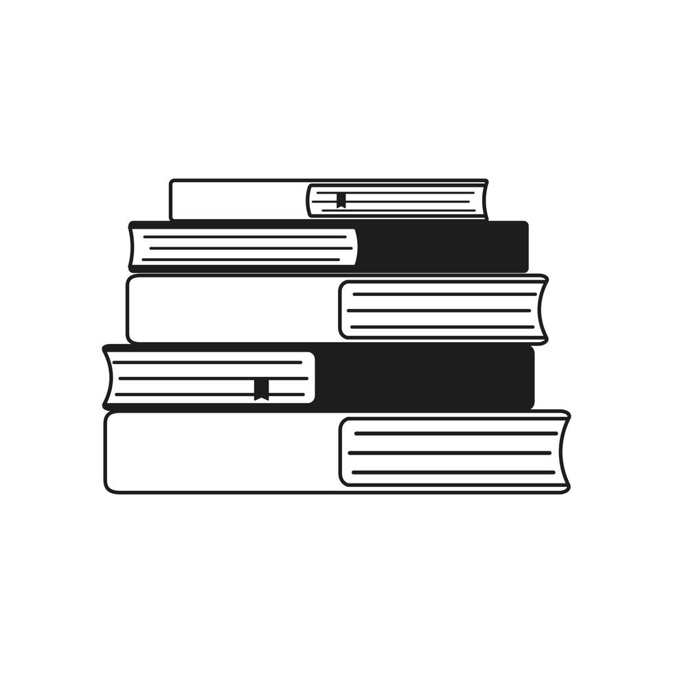 Stack of books isolated on white background. Hand drawn sketch.Vector illustration. Simple doodle style. vector