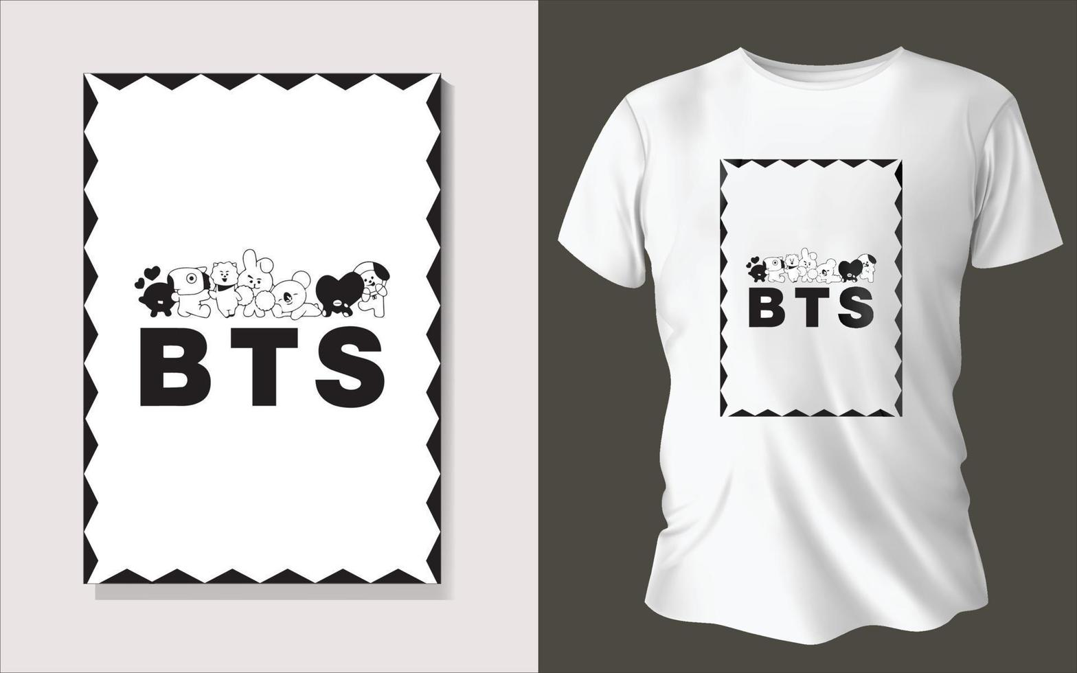Black and white background Tee shirt Design vector