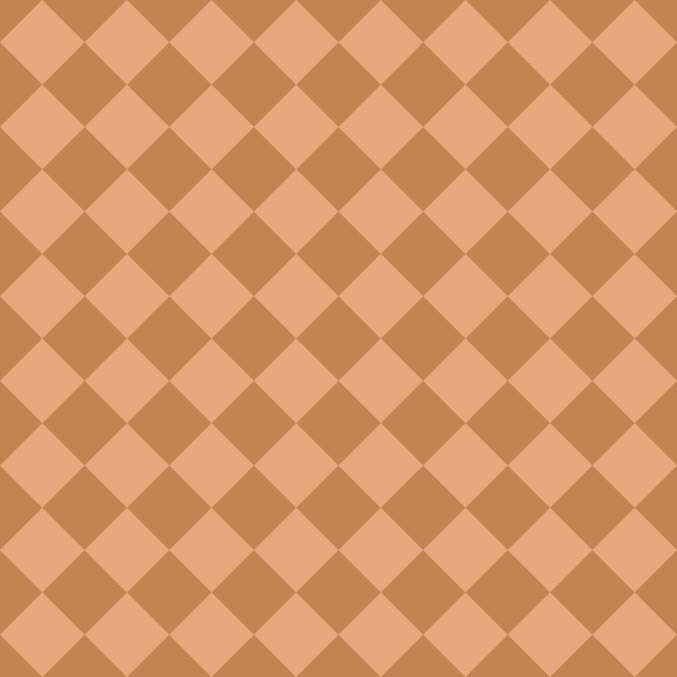 Brown Seamless Diagonal Checkered And Squares Pattern vector