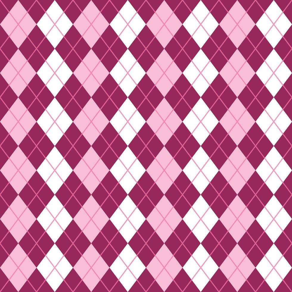 Pink White Seamless Argyle Pattern vector